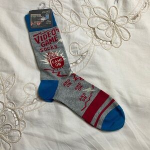 Blue Q Video Game combed cotton crew socks